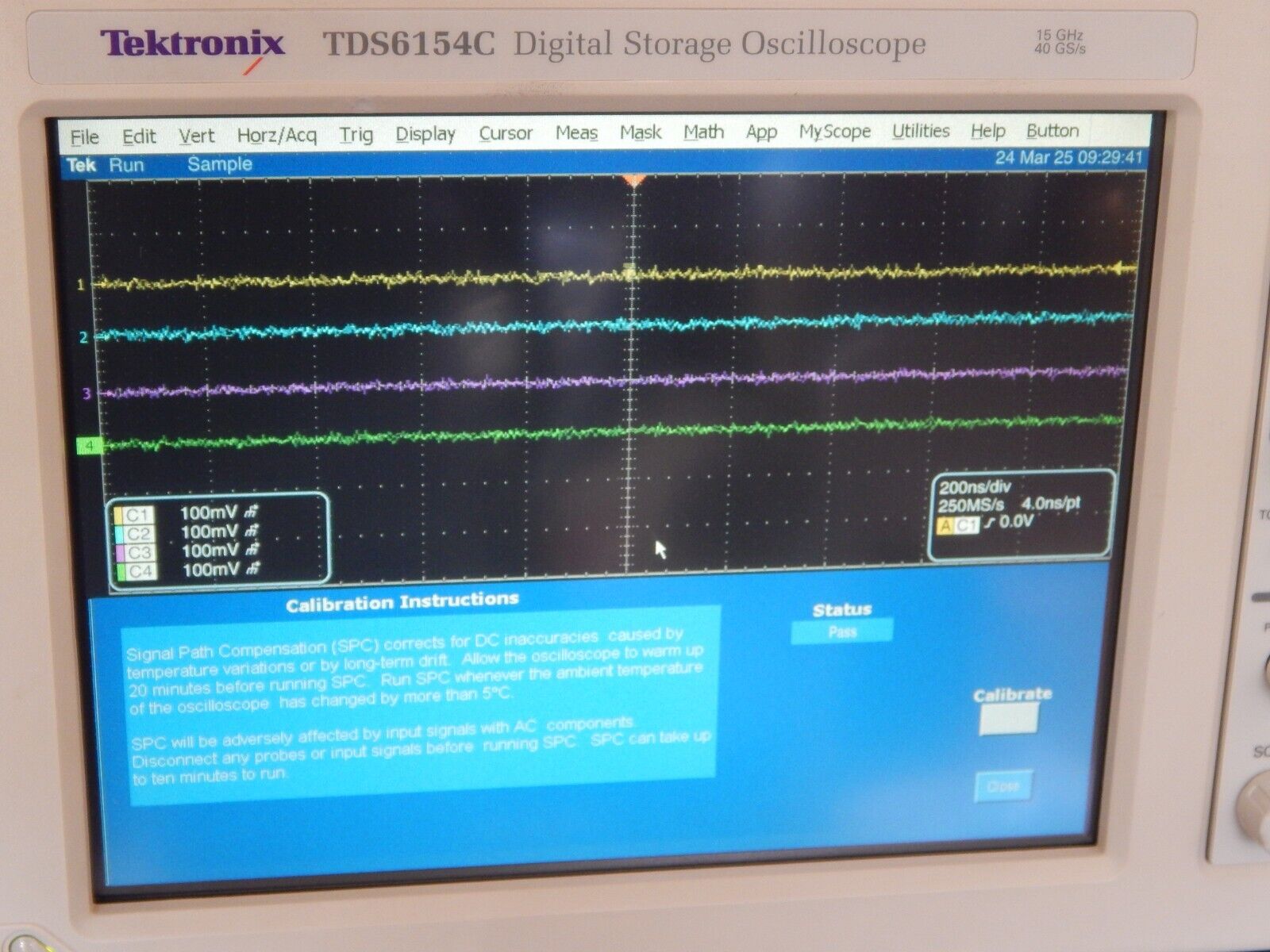 TDS6154C 15GHz 40GS/s 8 Options, NIST calibration TDS6154C 15GHz 40GS/s 8 Options, NIST calibration